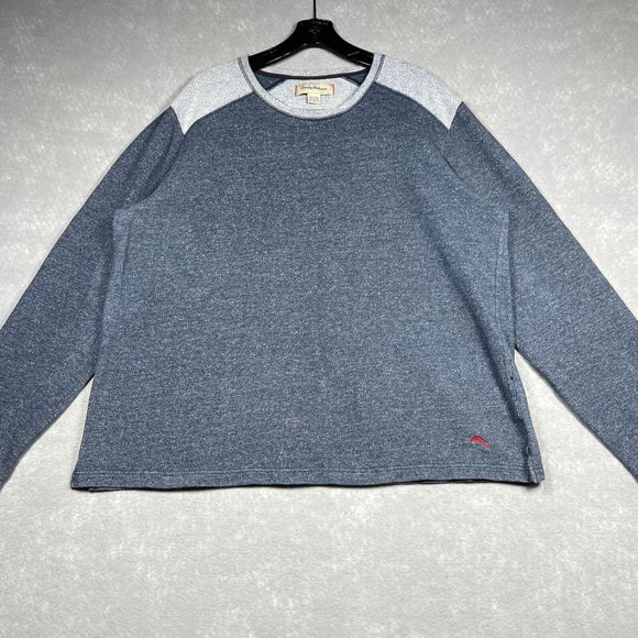 Tommy Bahama Blue Crew Neck Long Sleeve Pullover Sweatshirt Men’s XXL Flawed - Picture 1 of 16